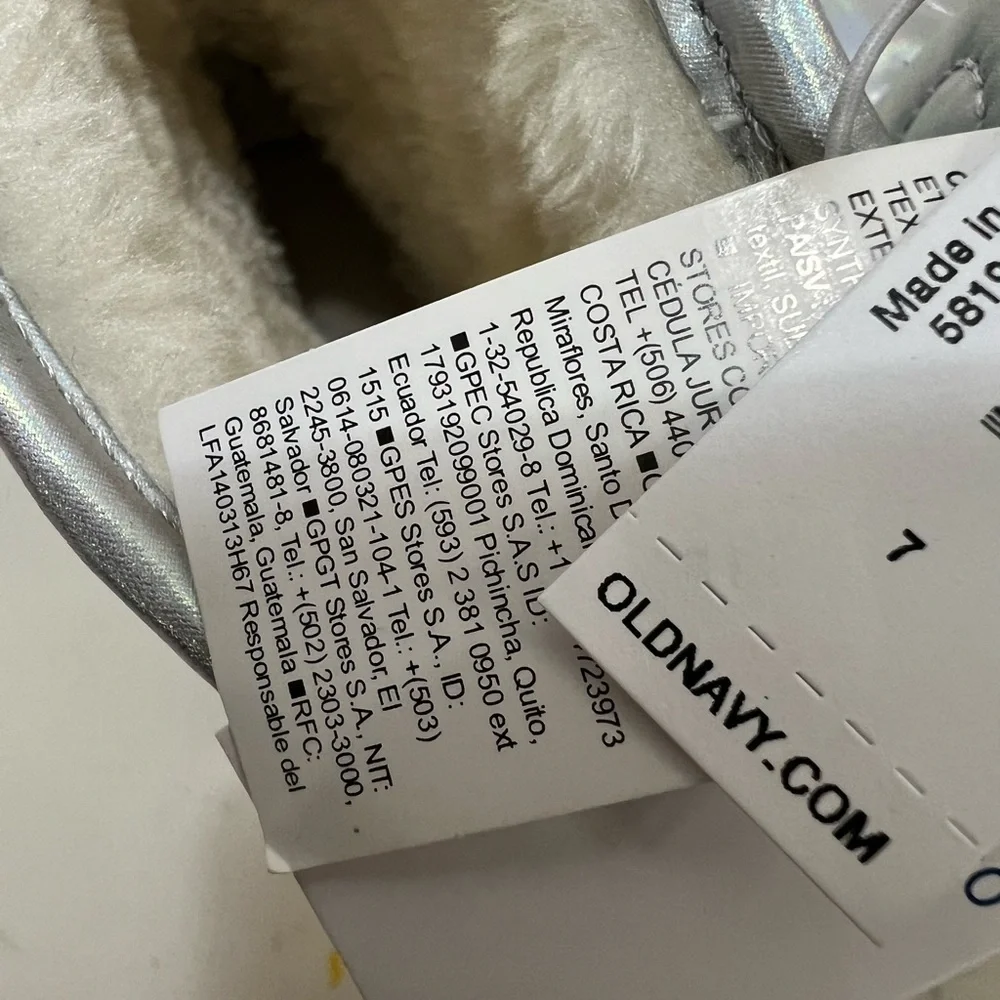 Old Navy Silver Iridescent Heart Boots